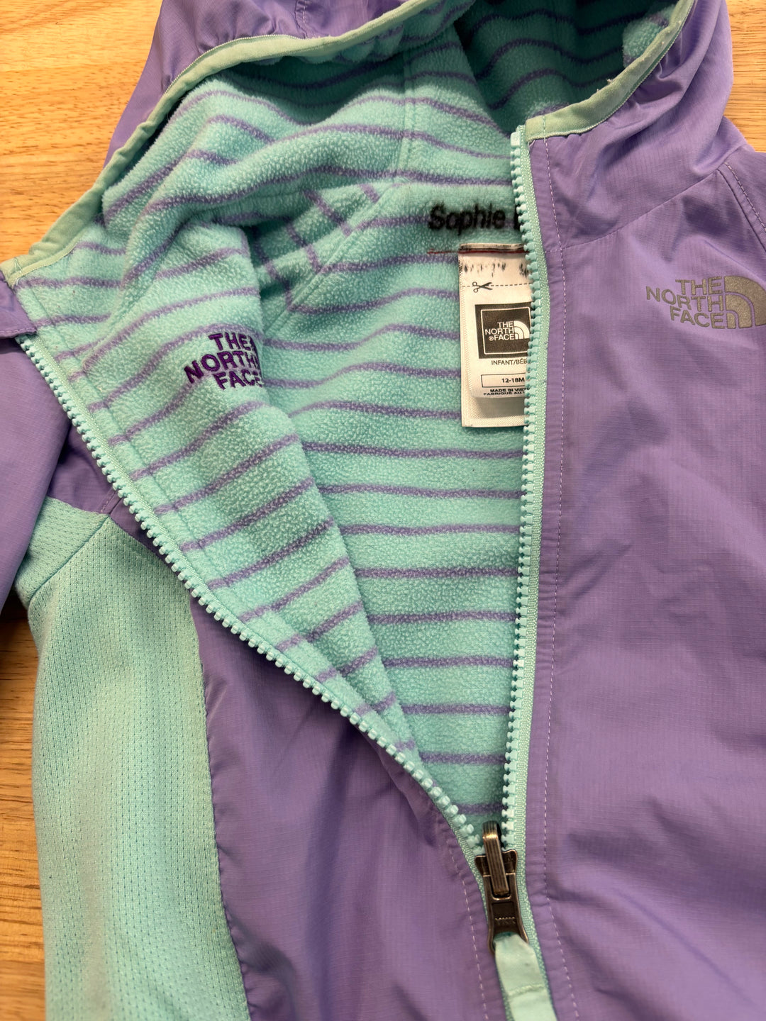 The North Face Reversible Windbreaker Jacket – Size 12–18 Months – Purple/Teal
