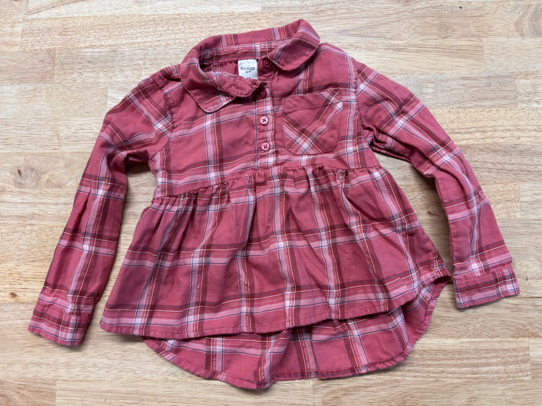 OshKosh Plaid Peplum Top – Size 2T