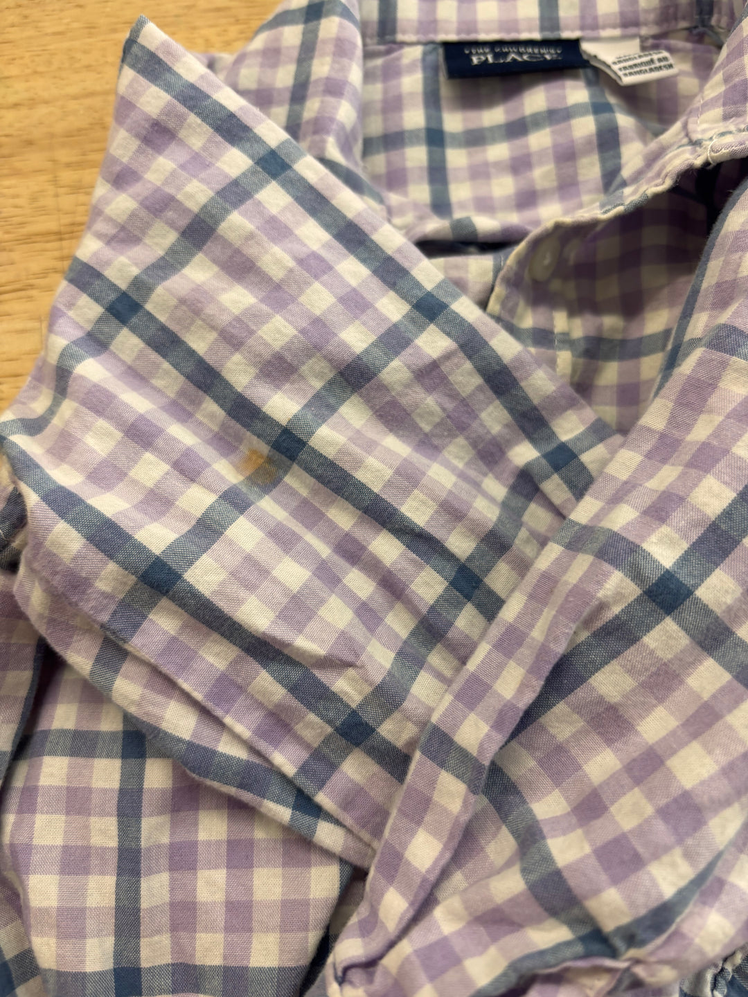 Children's Place 12-18M Gingham collared Bodysuit imperfect