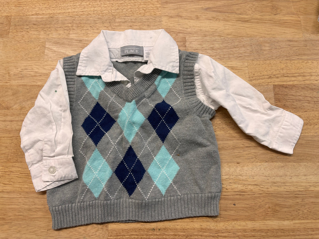 Childrens Place Shirt & Vest Set – 3-6M