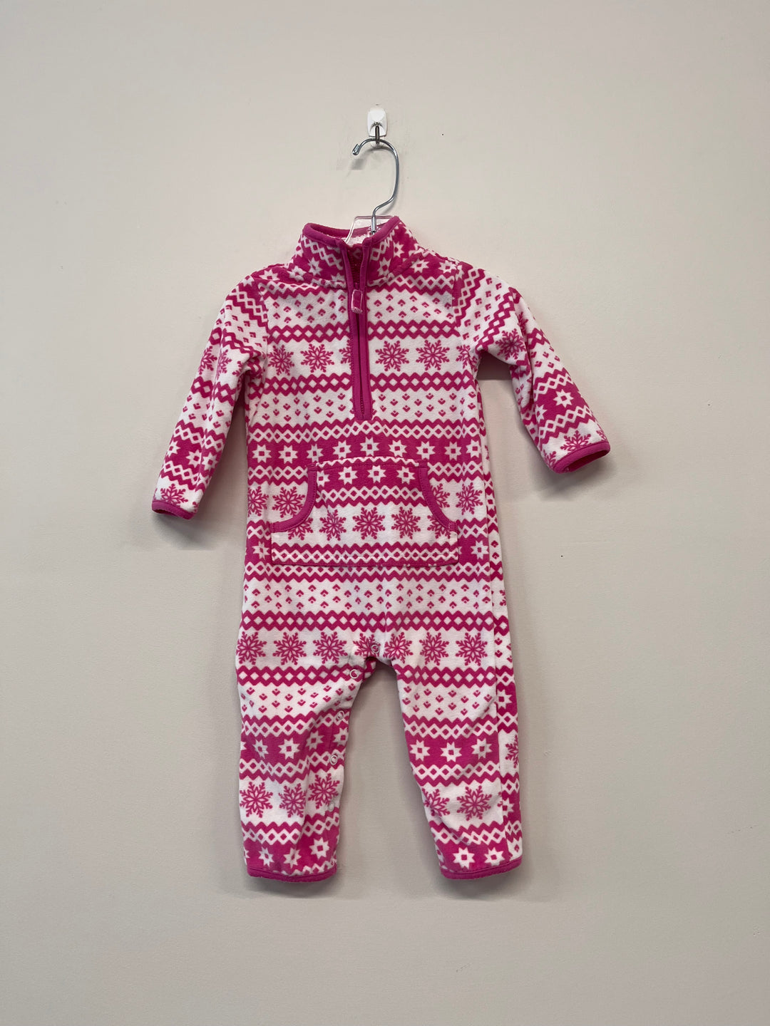 Carter's 12 MONTH Pink fleece Romper