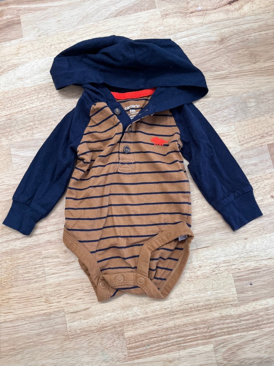 Carter's 3 MONTH Hooded Bodysuit - Nest and Sprout - Consignment