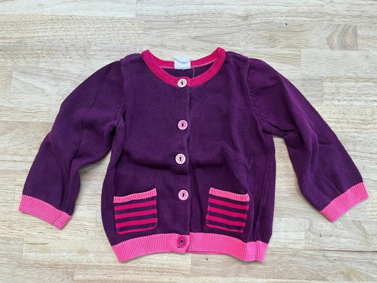 H&M 6 - 9M Purple & Fuchsia Button - Up Cardigan - Nest and Sprout - Consignment