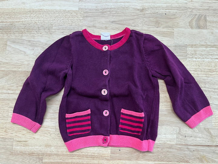 H&M 6-9M Purple & Fuchsia Button-Up Cardigan