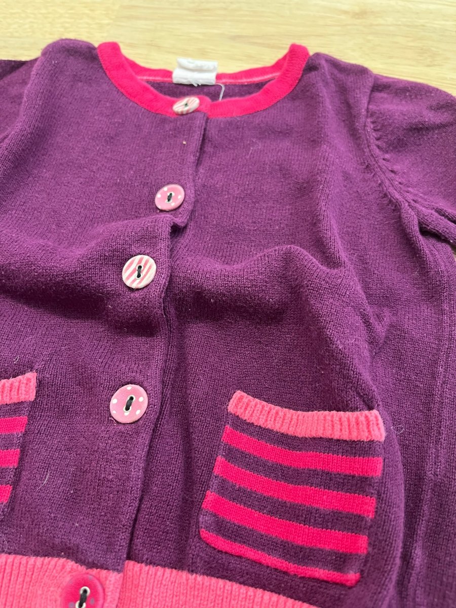 H&M 6 - 9M Purple & Fuchsia Button - Up Cardigan - Nest and Sprout - Consignment