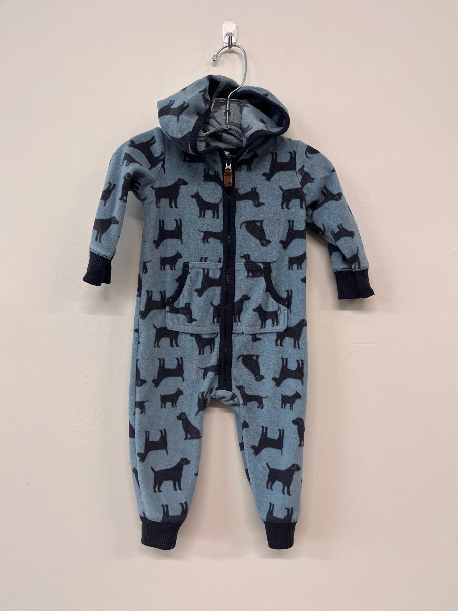 Carters 9M Fleece Zip - Up with Dogs - Nest and Sprout - Consignment