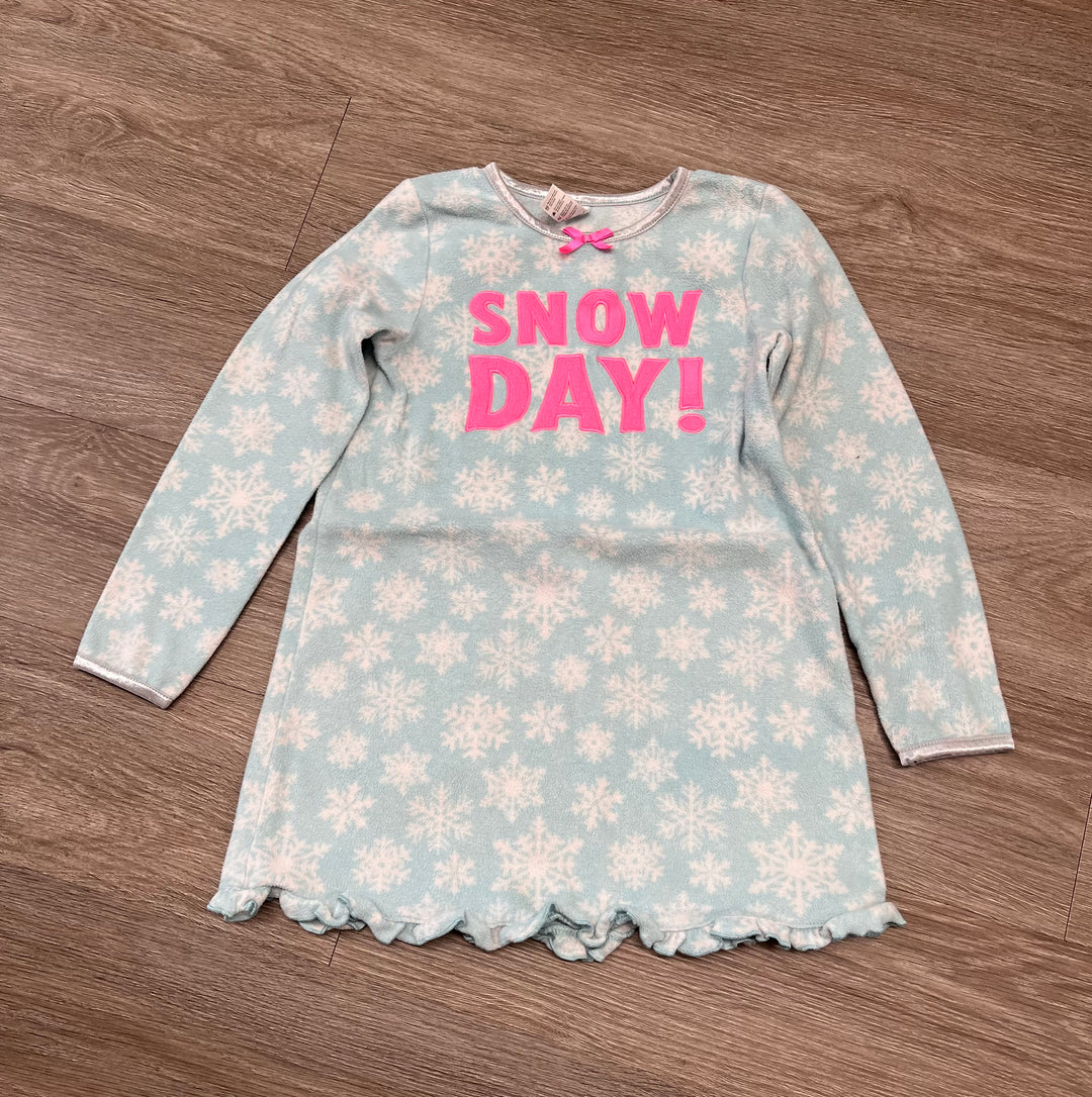 George Size 6 Fleece Nightgown – “Snow Day” Pink