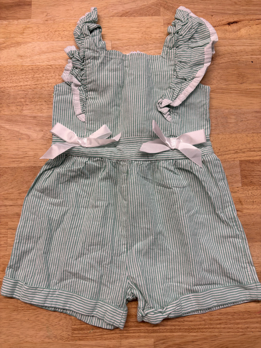 Green Pinstripe Romper XS (2-3Y)