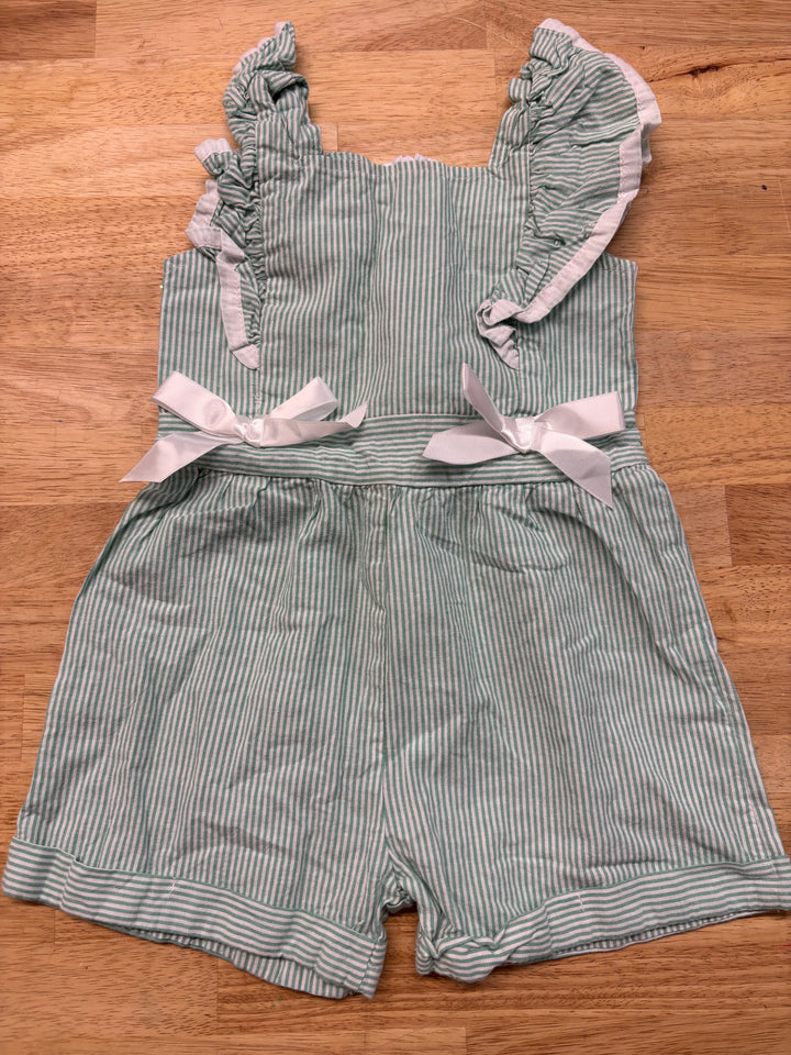Green Pinstripe Romper XS (2-3Y)