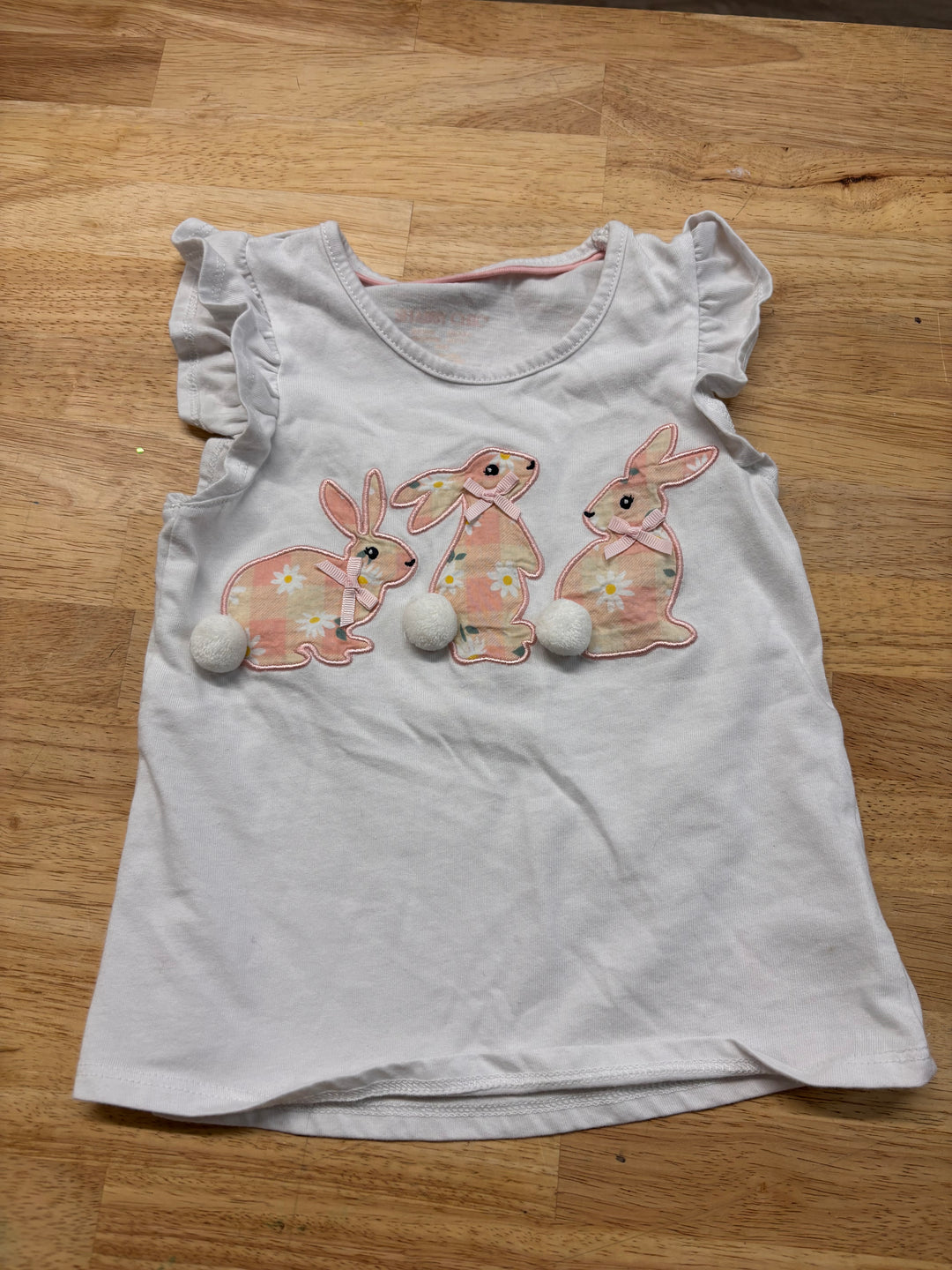 Shabby Chic White Bunny Ruffle Tank 5-6Y