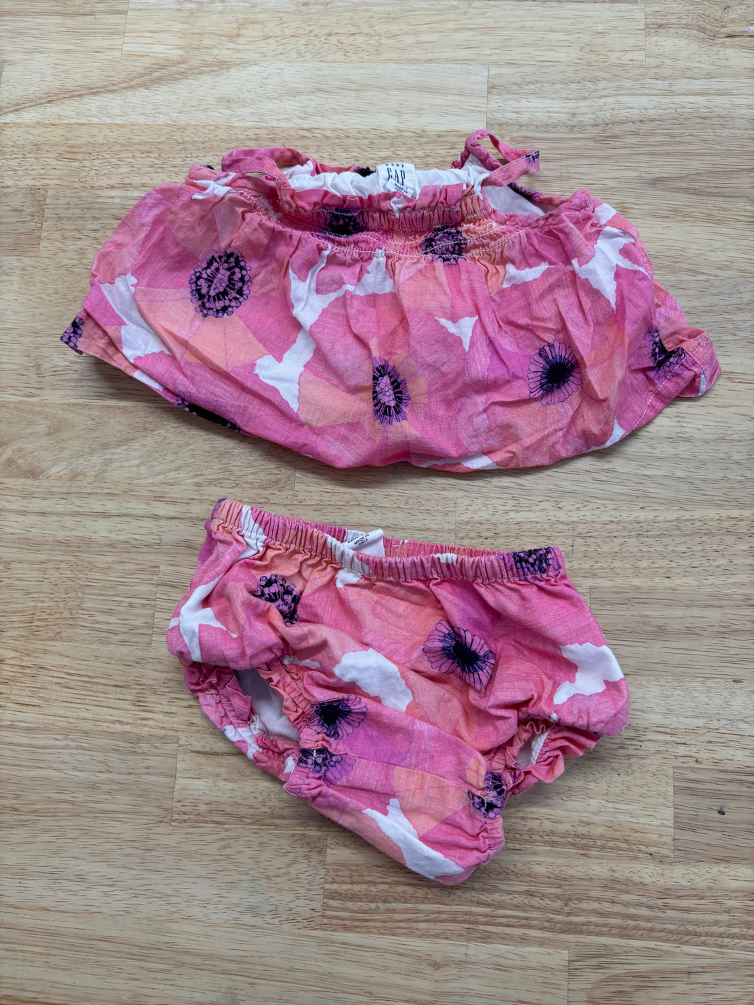 Gap 3–6M Outfit - Poppy Pink 2pc Set