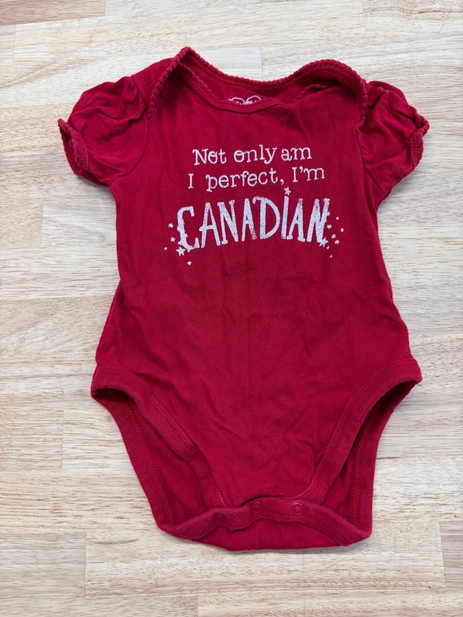 Children’s Place 6 - 9M Bodysuit - Canadian Quote - Nest and Sprout - Consignment