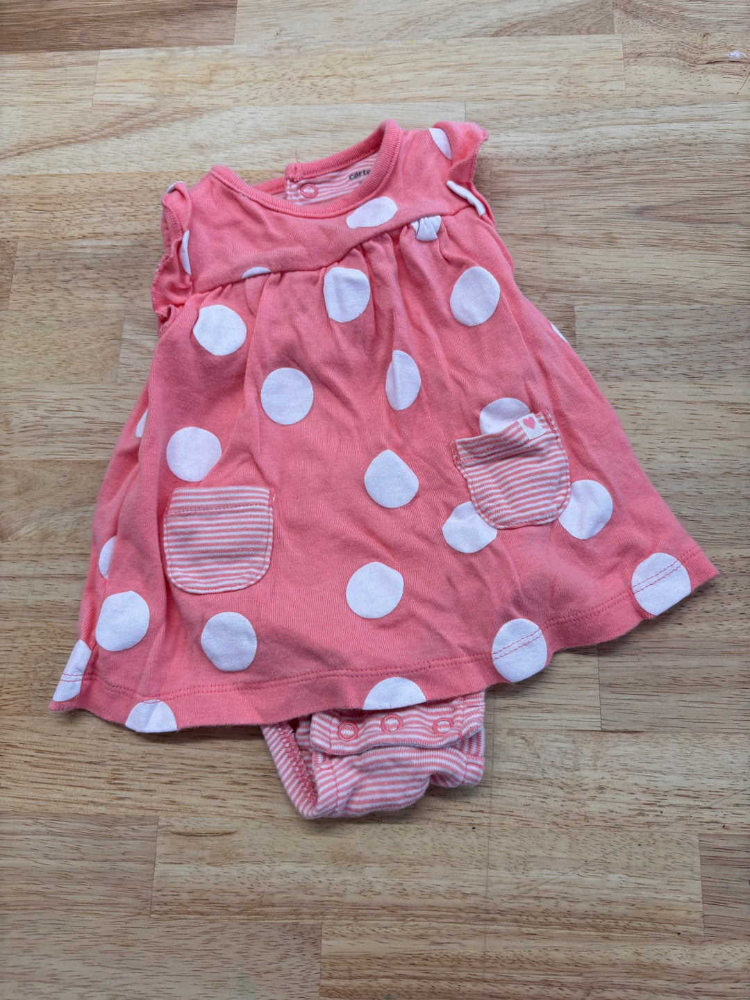 Carter’s 3M Bodysuit Dress - Pink Polka Dots