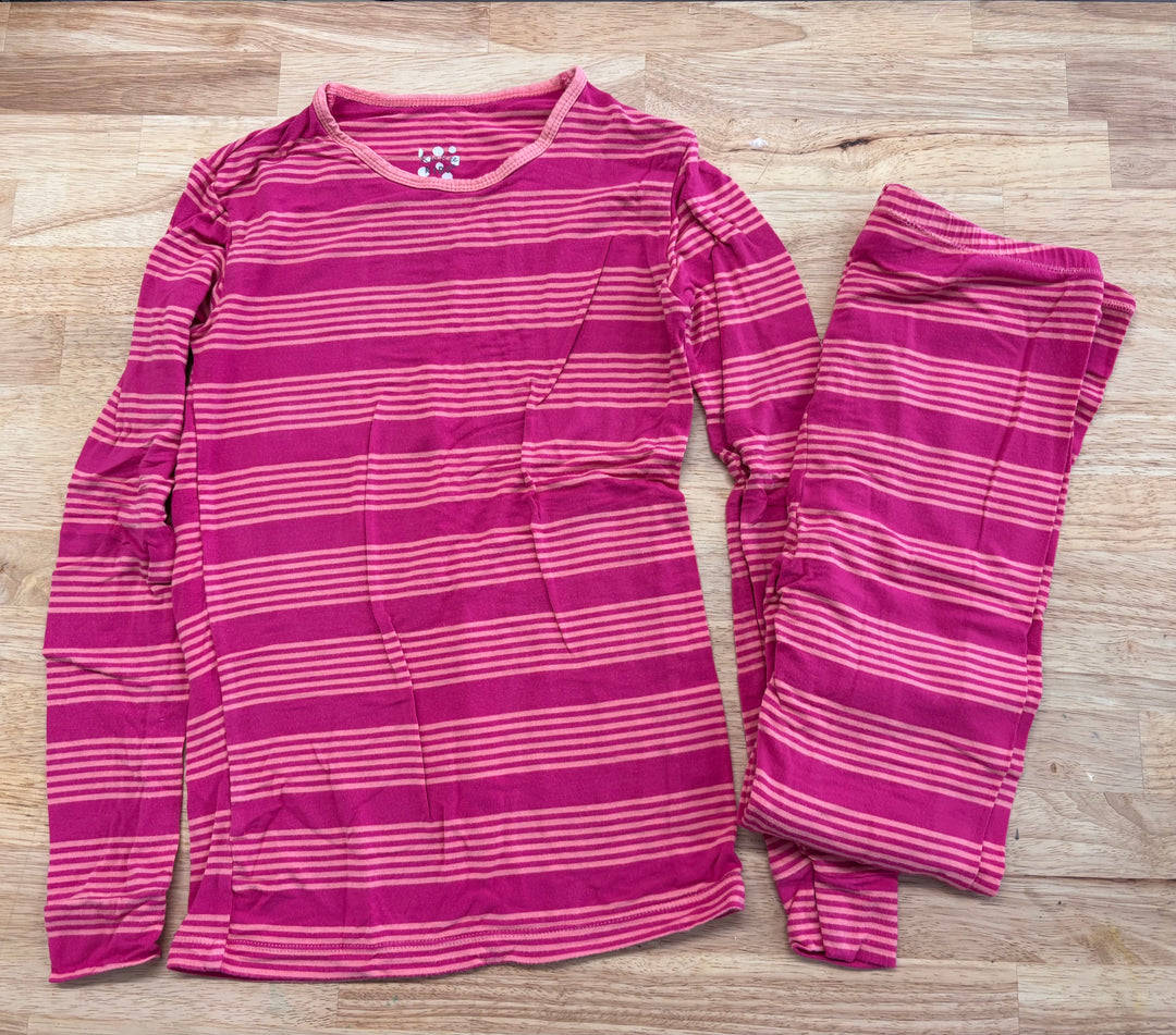 Kickee Pants 10 Fuchsia Stripe PJ Set