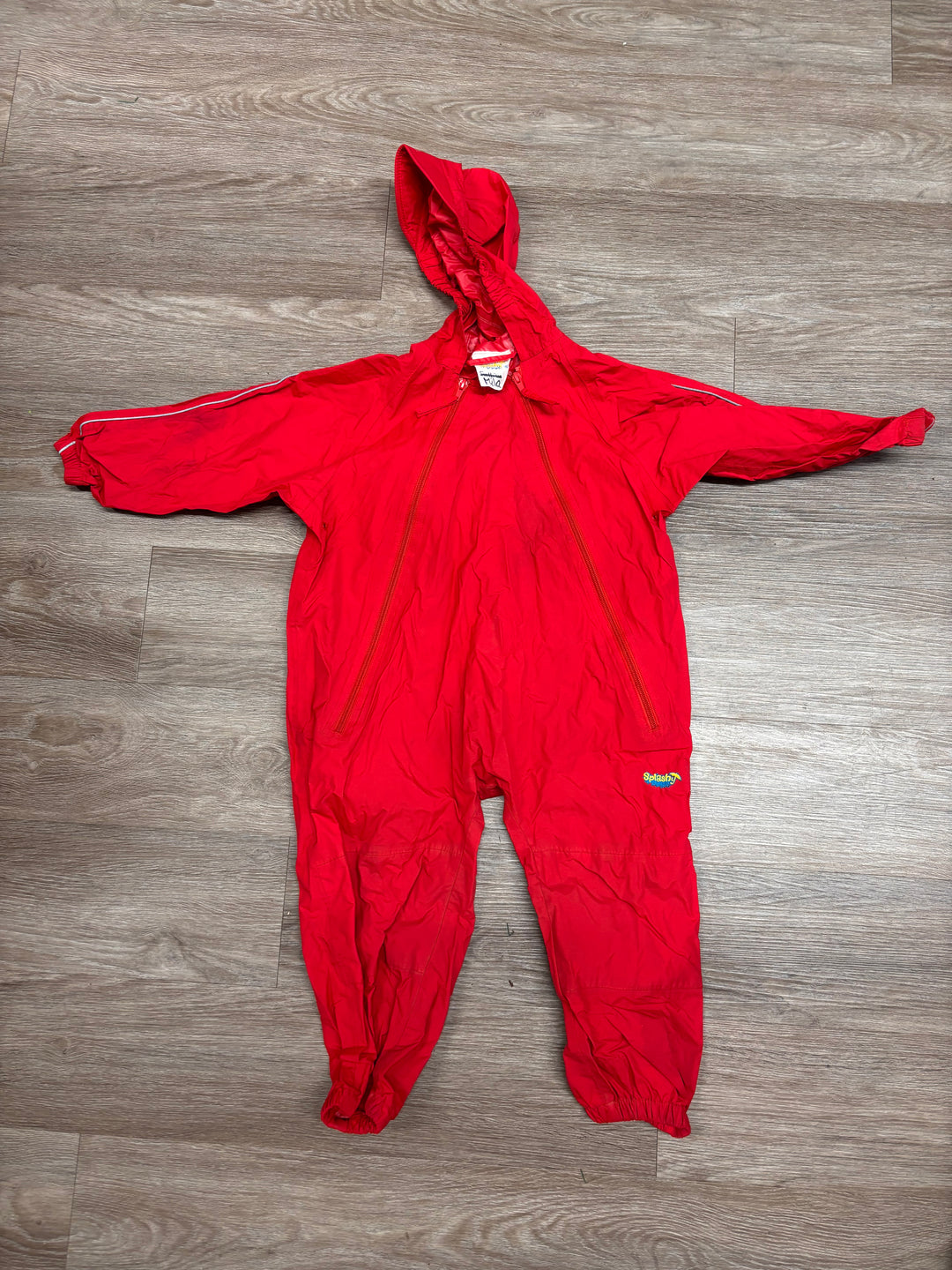 Splashy Red Rain Suit Size 4