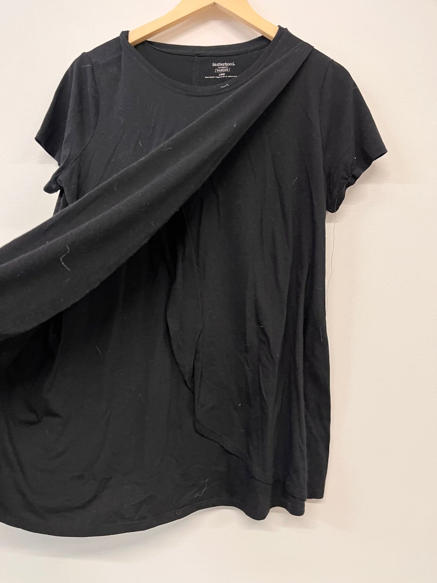 Motherhood Maternity Nursing Top – Black (Large) - Nest and Sprout - Consignment