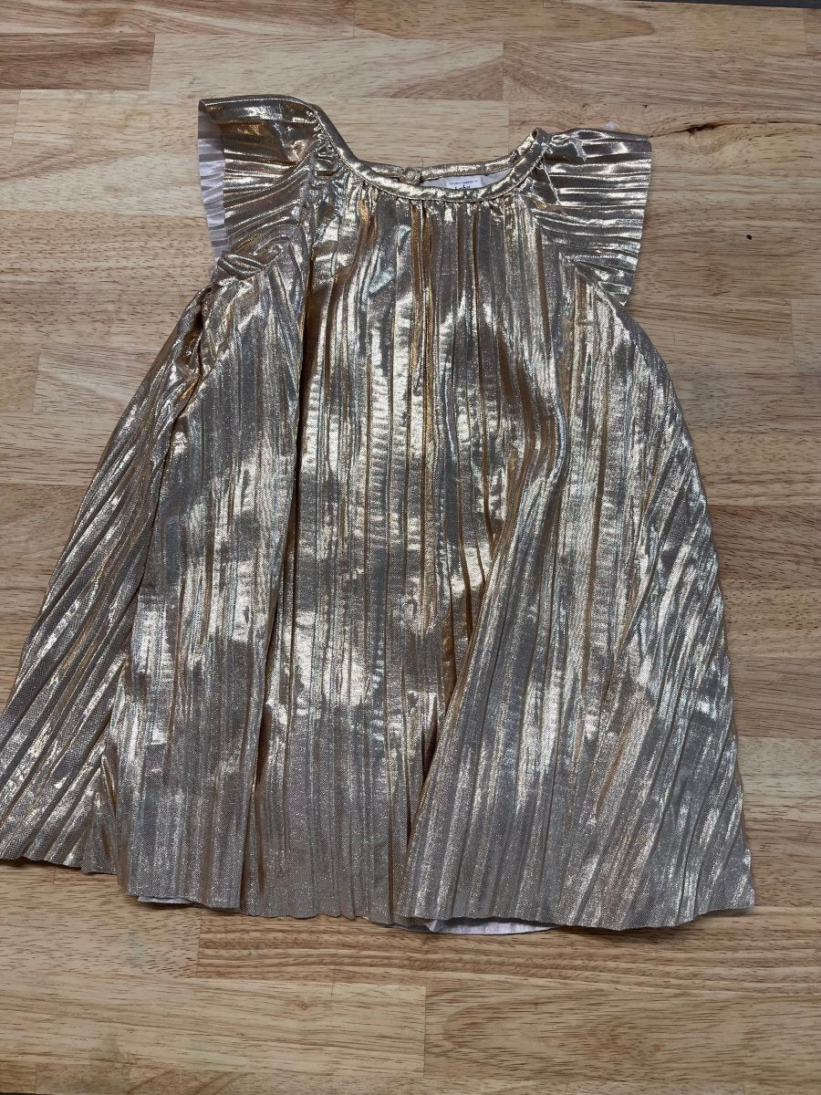 Baby B’gosh Dress – Gold Pleated, 18M - Nest and Sprout-Consignment