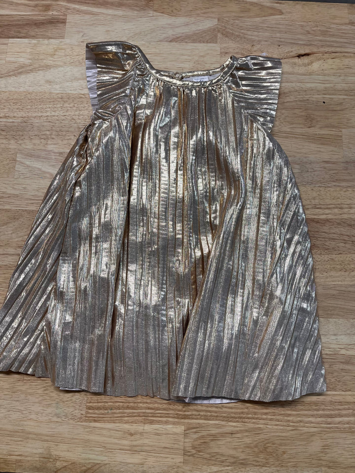 Baby B’gosh Dress – Gold Pleated, 18M