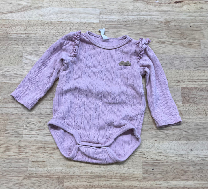 Souris Mini Bodysuit – Light Pink, Pointelle, Staining on Collar