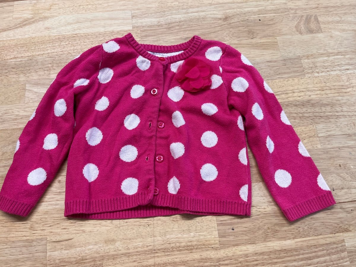 Children’s Place 2T Pink Polka Dot Cardigan - Nest and Sprout - Consignment