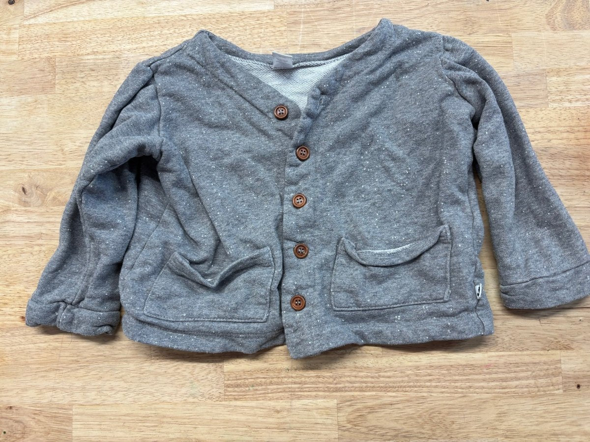 Little & Lively Grey Cardigan 5/6Y play - Nest and Sprout - Consignment