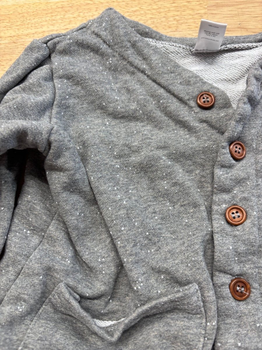 Little & Lively Grey Cardigan 5/6Y play - Nest and Sprout - Consignment