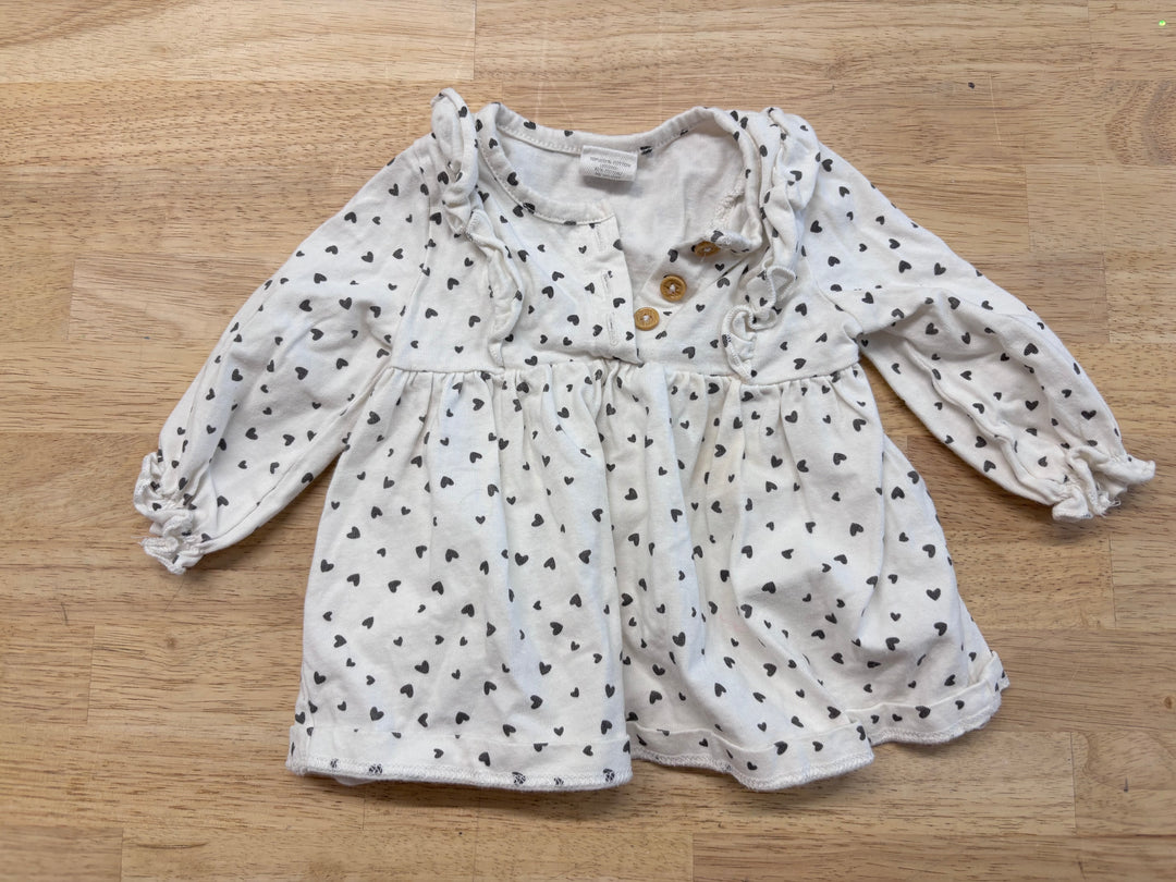 Starting Out Cream & Black Heart Print Top 9M