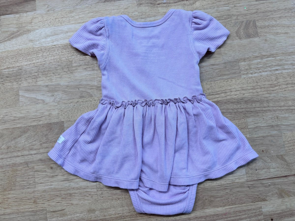 Loulou Lollipop Tencel Waffle Skirted Bodysuit 6–12M imperfect - Nest and Sprout - Consignment