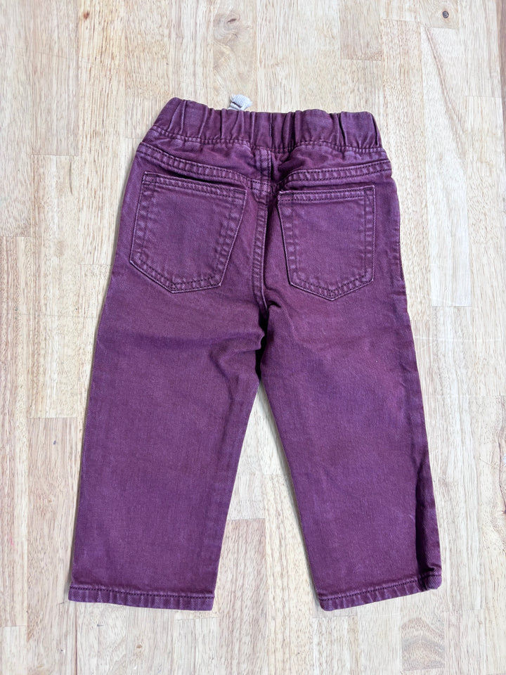 Gap Burgundy Drawstring Elastic Jeans 18–24M