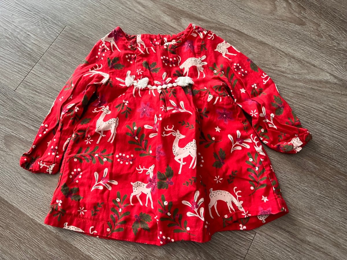 Hatley 12–18M Christmas Dress – Mistletoe Print - Nest and Sprout-Consignment