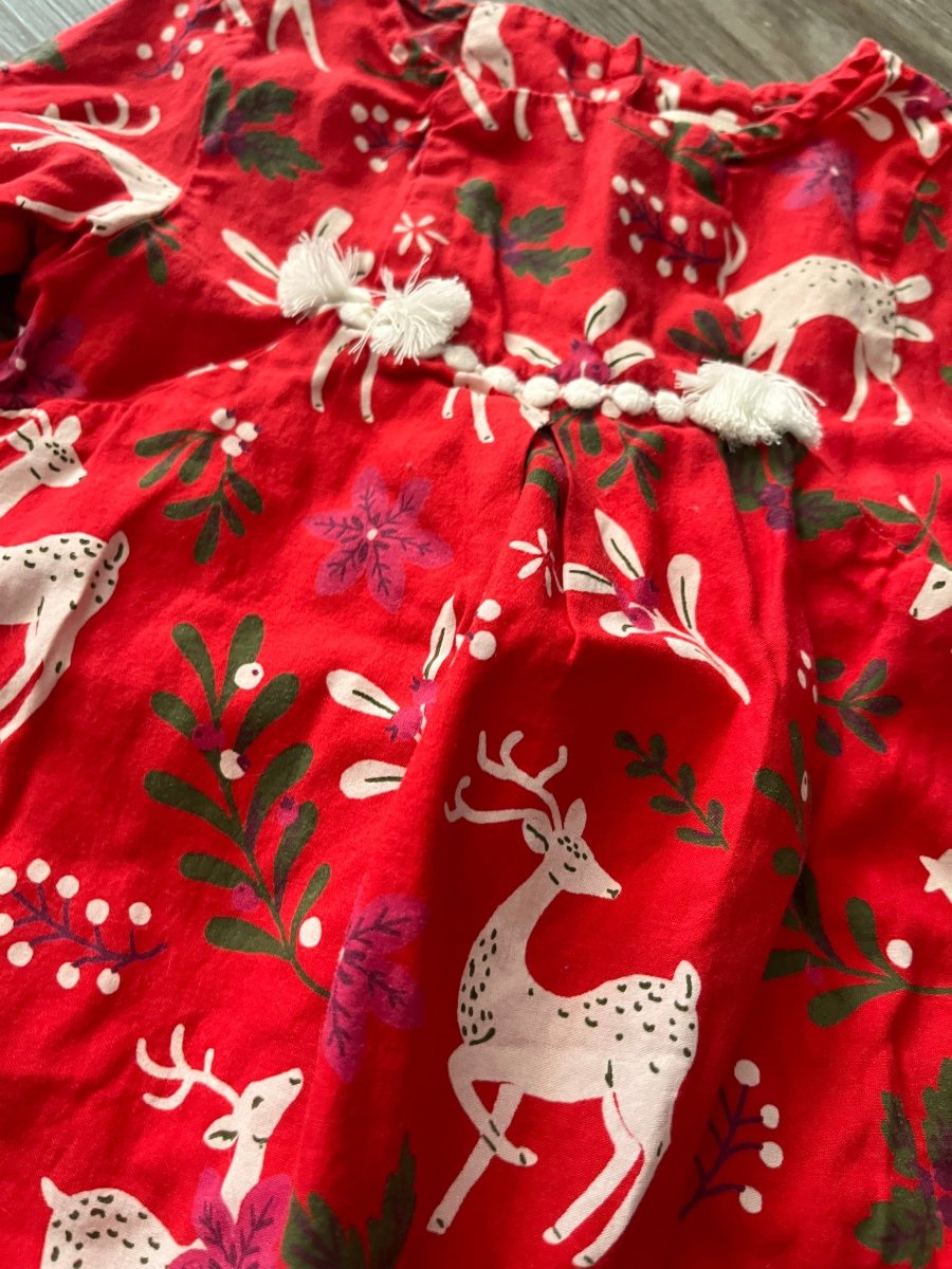 Hatley 12–18M Christmas Dress – Mistletoe Print - Nest and Sprout-Consignment