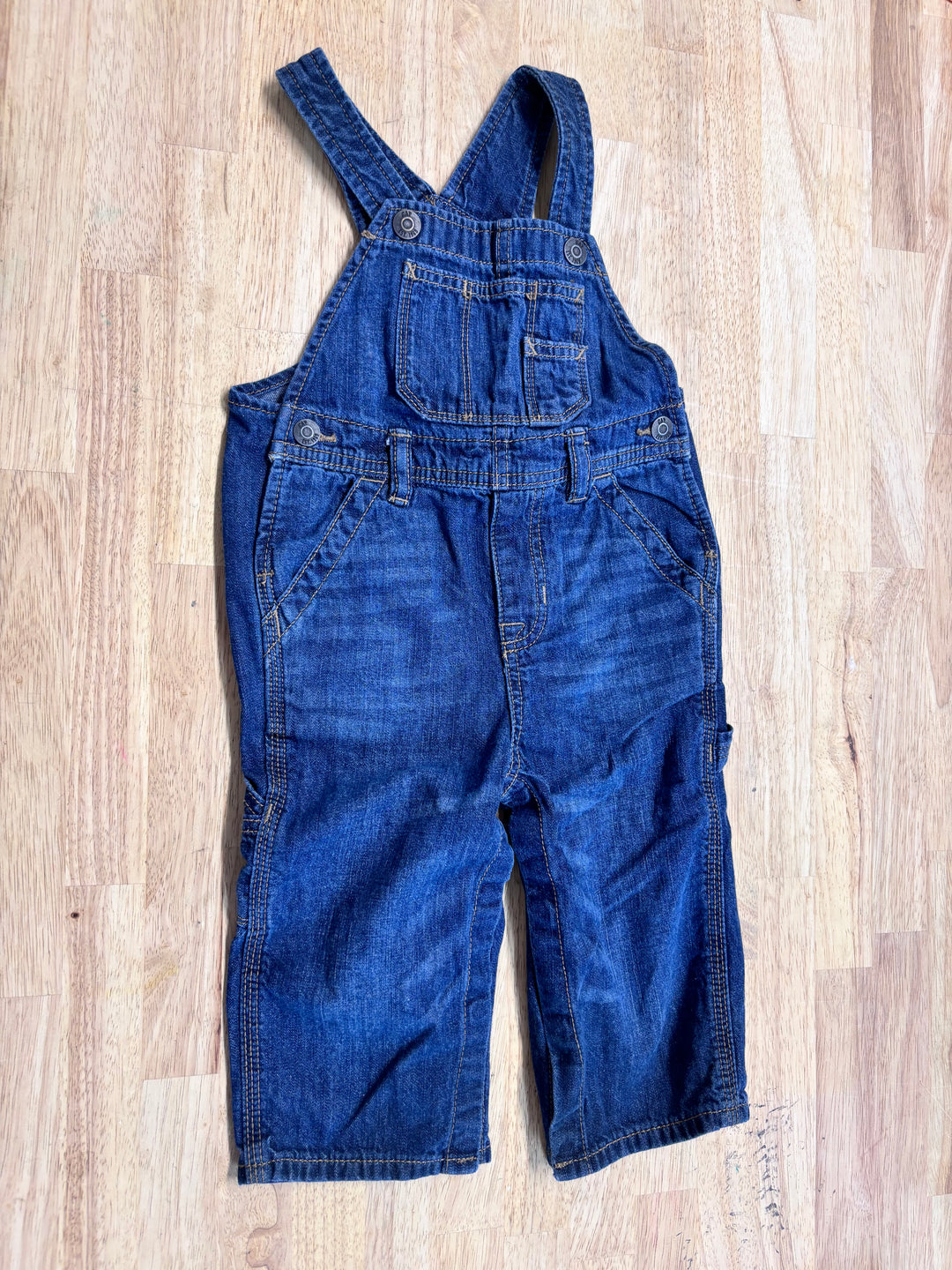 Gap Denim Overalls Medium/Dark Wash 18–24M