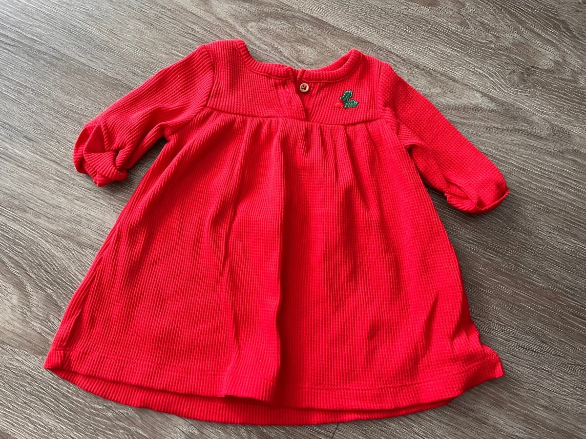 Carters 3M Red Waffle Knit Dress – Mistletoe - Nest and Sprout-Consignment