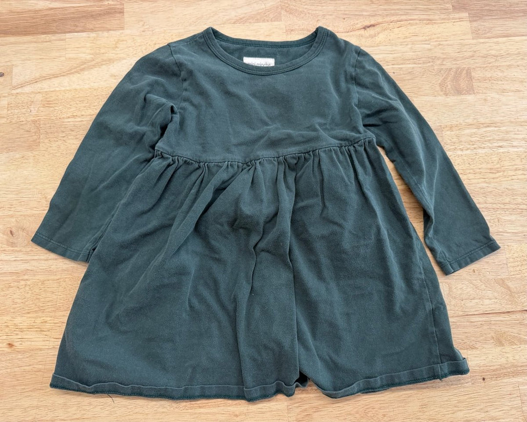 Mini Mioche Long Sleeve Dress – 3/4 | Forest Green - Nest and Sprout - Consignment