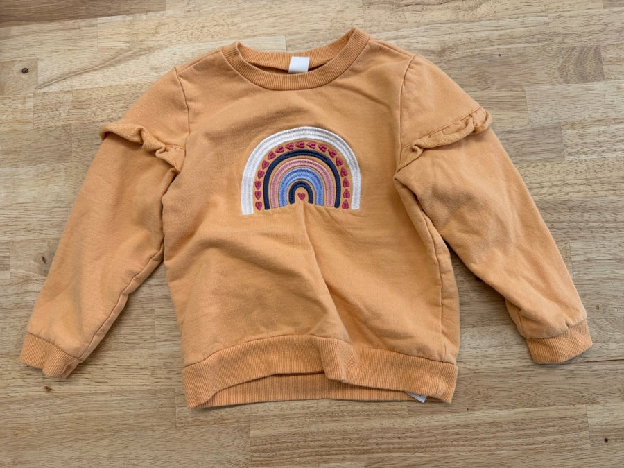 PL Kids Sweatshirt – 4 | Golden Yellow Rainbow Embroidery - Nest and Sprout - Consignment