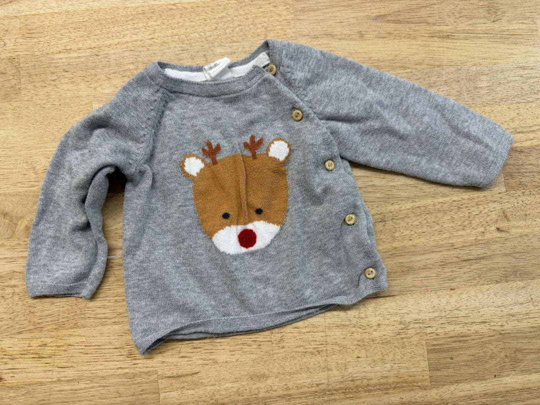 H&M Reindeer Knit Sweater – 4–6M | Christmas - Nest and Sprout - Consignment