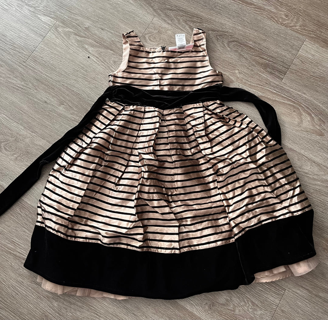 Bloome de Jeune Fille Size 6 Special Occasion Dress – Gold & Black Stripes