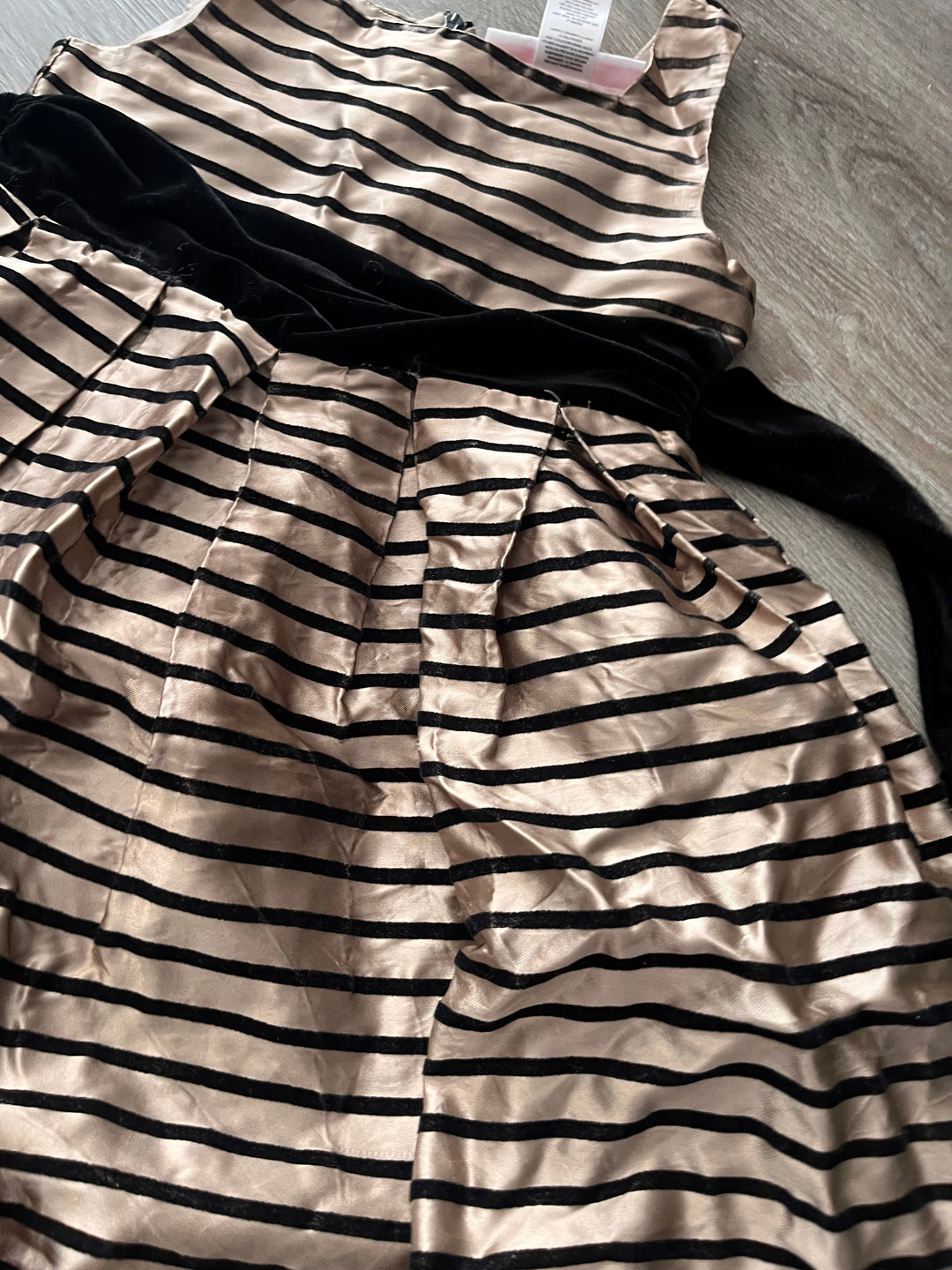 Bloome de Jeune Fille Size 6 Special Occasion Dress – Gold & Black Stripes