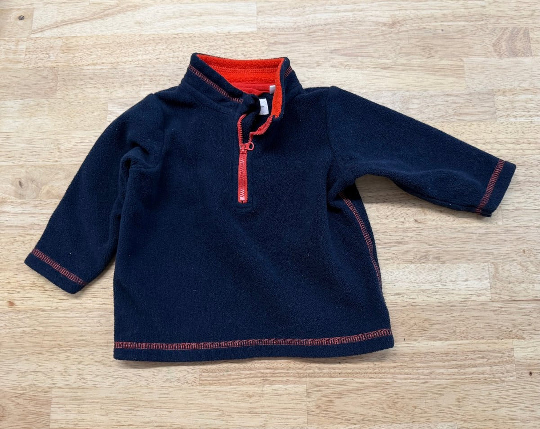 Lefties Baby Quarter - Zip Fleece – 3–6M | Navy & Red - Nest and Sprout - Consignment
