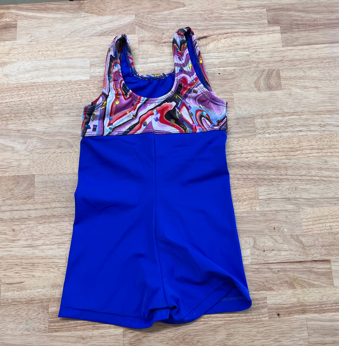 Blue Multi-Colour Bodice Unitard Size 6