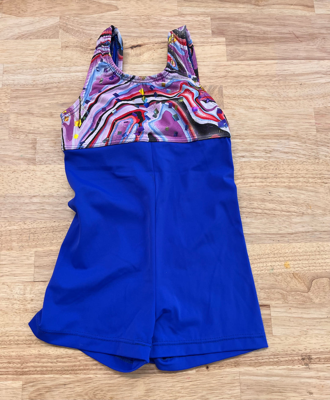 Blue Multi-Colour Bodice Unitard Size 6