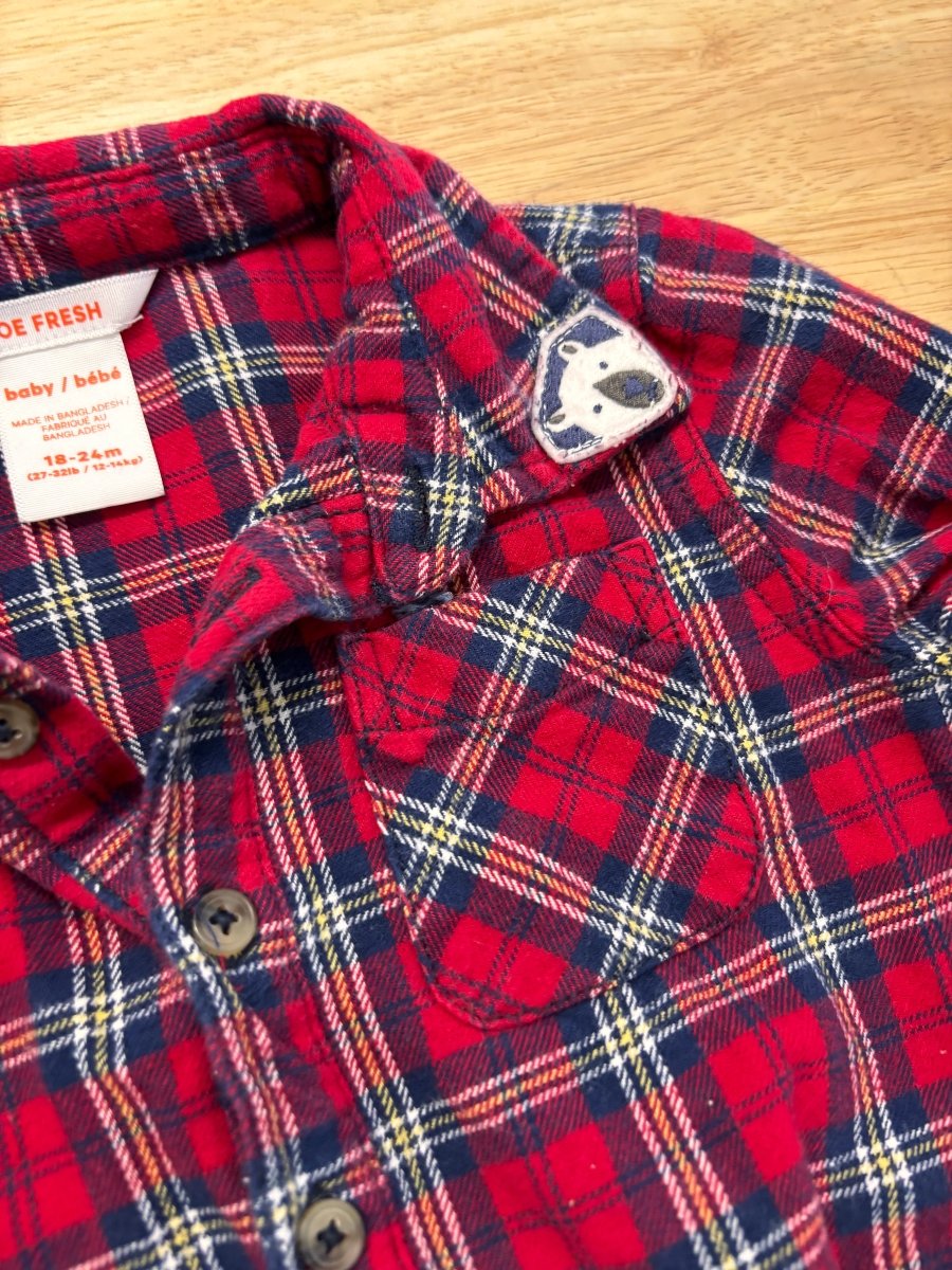 Joe Fresh Button - Up Plaid Shirt 18 - 24 Months - Nest and Sprout - Consignment
