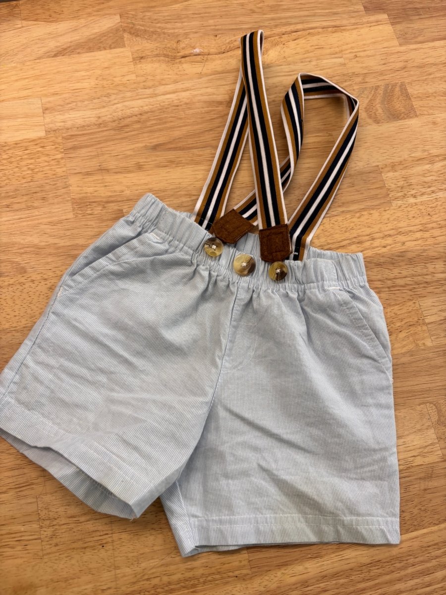 George Shorts with Suspenders12 Months stained - Nest and Sprout - Consignment