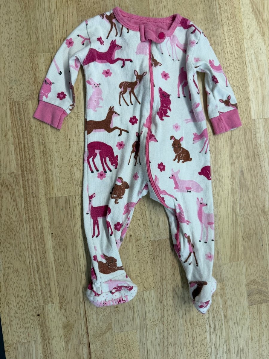 Hatley Sleeper – 0–3M | Pink Forest Animal Print - Nest and Sprout - Consignment