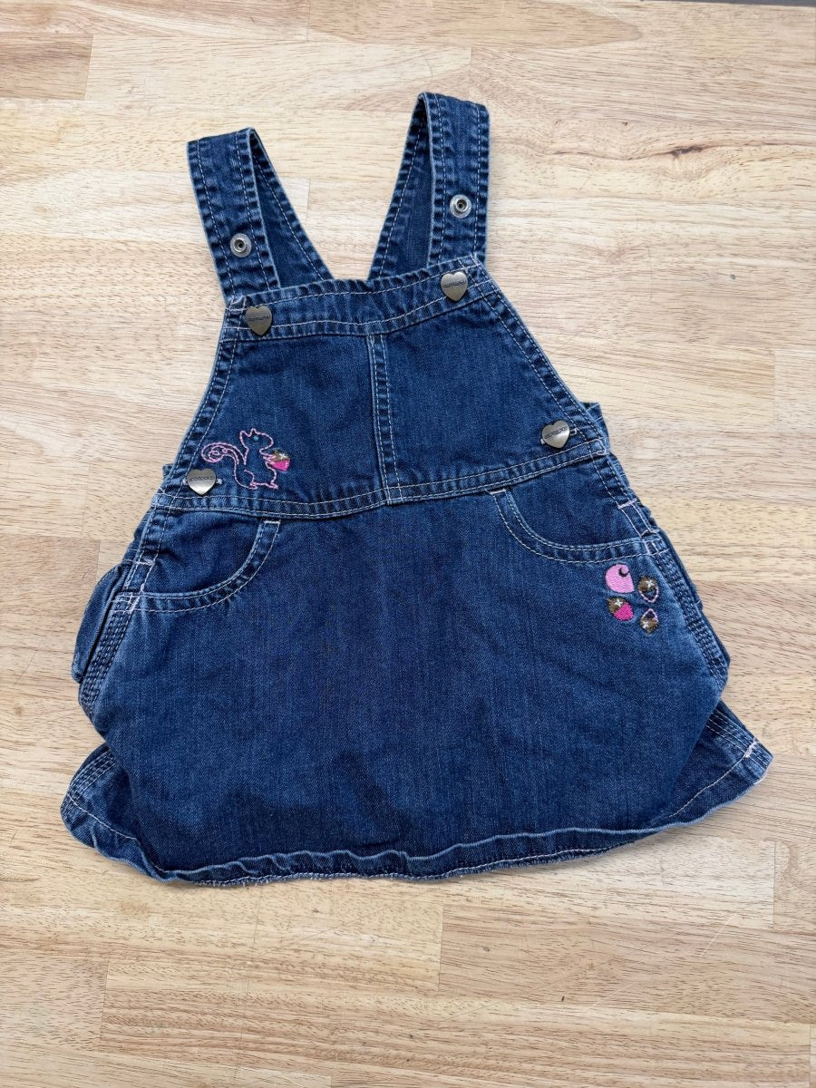 Carhartt Denim Jumper – 9M | Embroidered Ruffle Bum - Nest and Sprout - Consignment