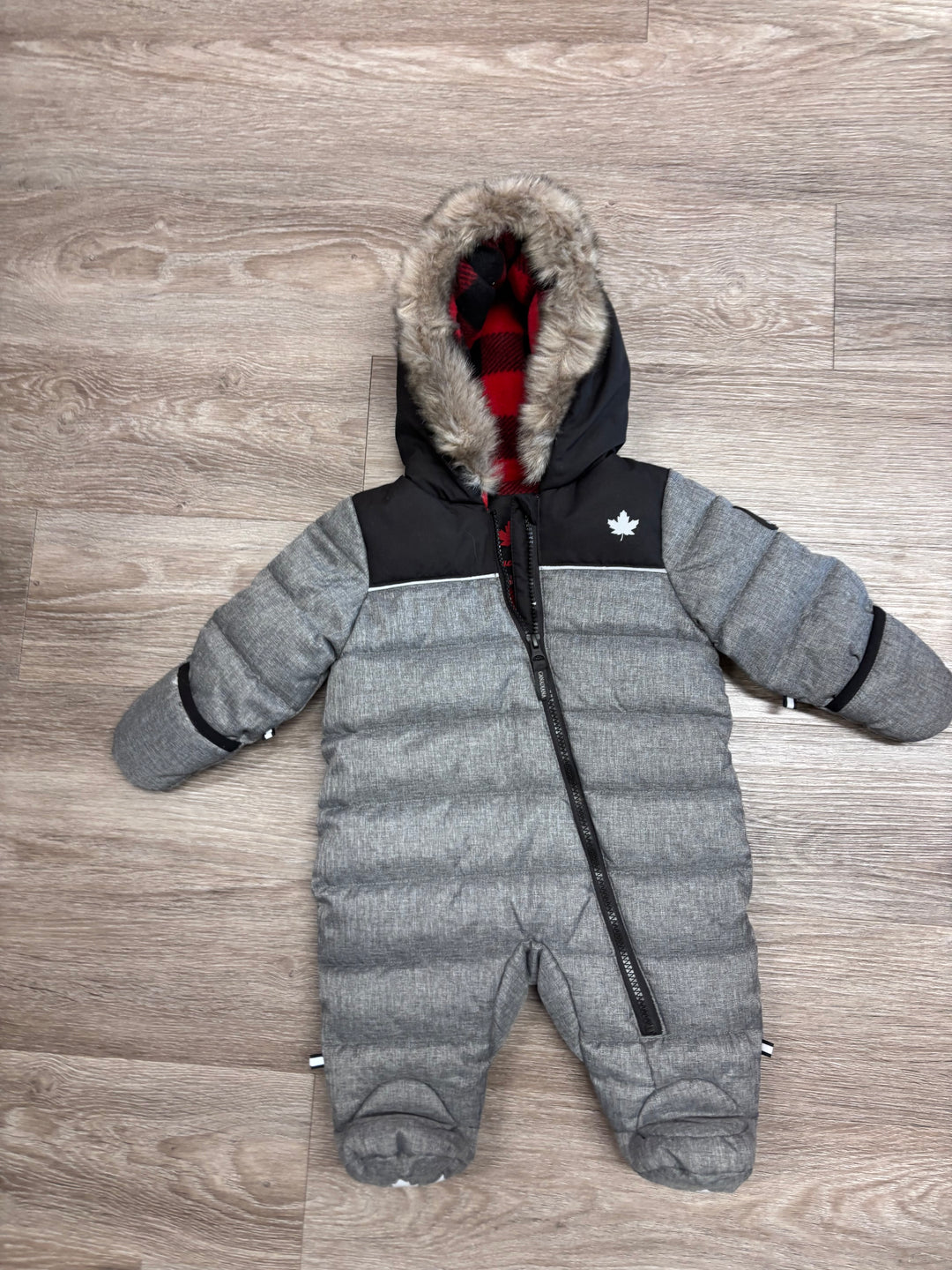 Canadiana Buffalo Plaid Snowsuit 0–3M