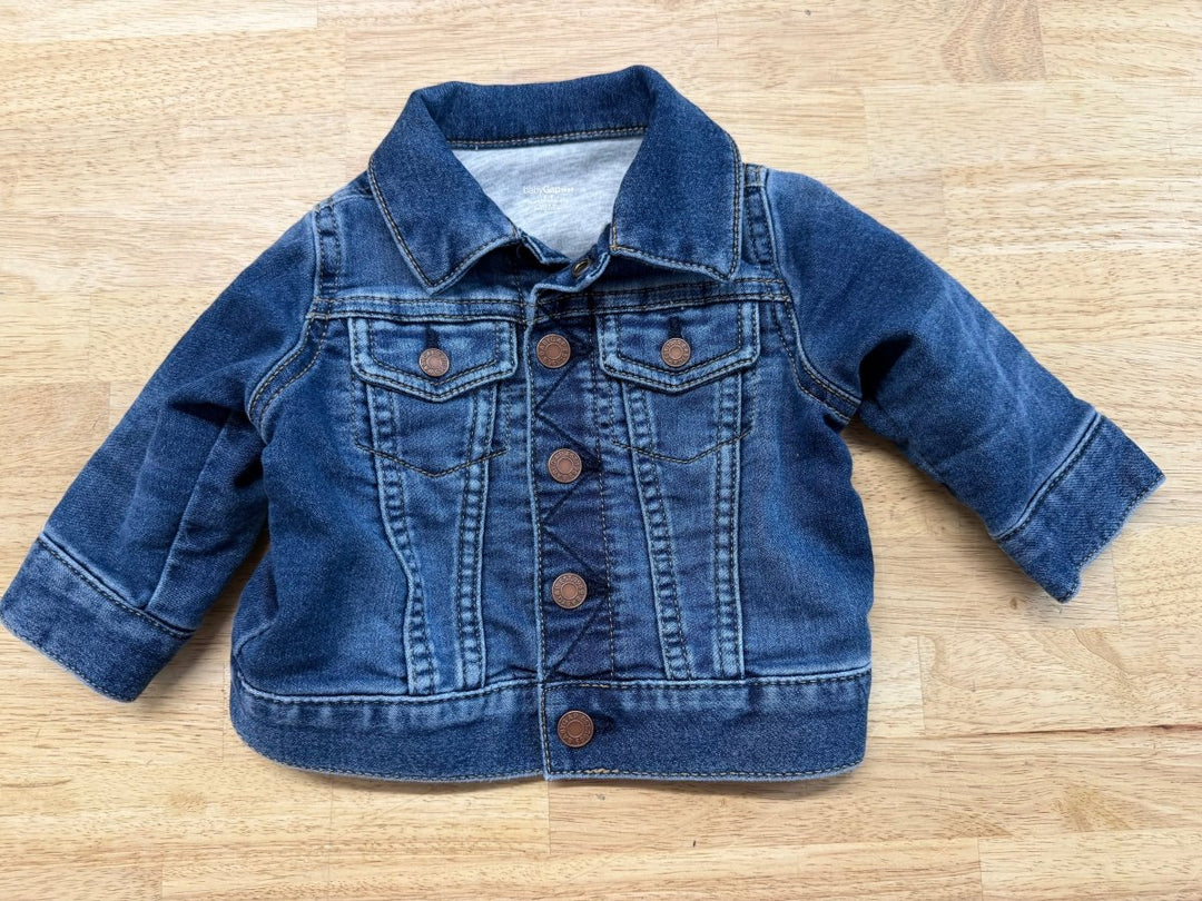 Baby Gap Denim Jacket – 0–6M | Snap Up Lined - Nest and Sprout - Consignment