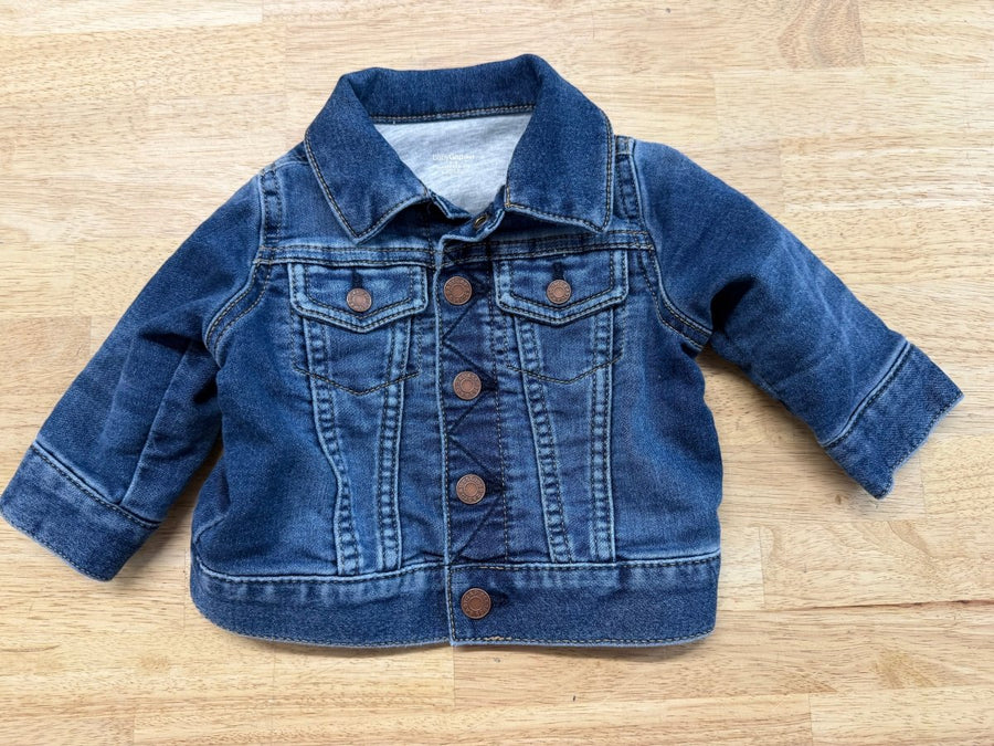 Baby Gap Denim Jacket – 0–6M | Snap Up Lined - Nest and Sprout - Consignment