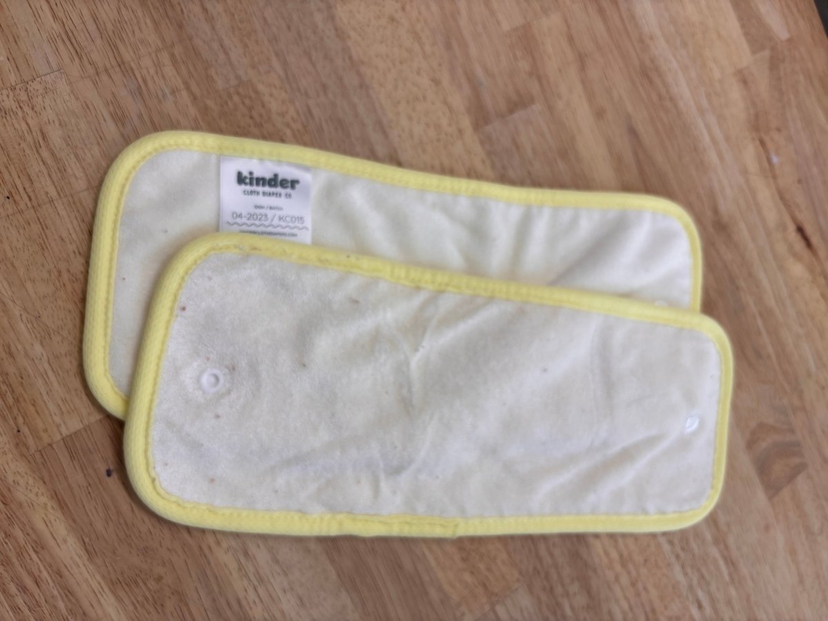 Kinder Cloth Diaper Inserts Yellow Edge, Bamboo Polyester Blend, Set of 2 - Nest and Sprout - Consignment