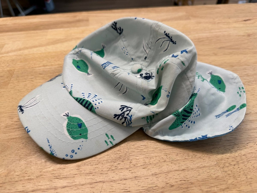 Carter's Sun Hat – 0–9M | Light Blue Fish Ball Cap - Nest and Sprout - Consignment